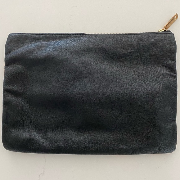 ASOS beaded floral embellishment/leather clutch - Picture 2 of 2